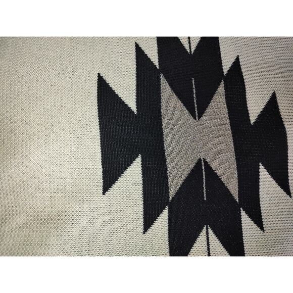 Woman's Aztec Tan Black Open Cardigan Sweater Size Large Fringe Metallic Unbrand - Picture 10 of 12